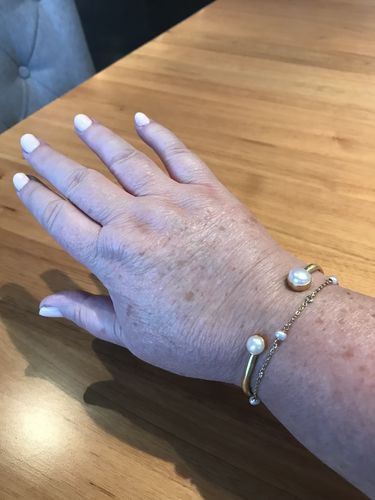 Customer photo review of DOUBLE PEARL CUFF - GOLD
