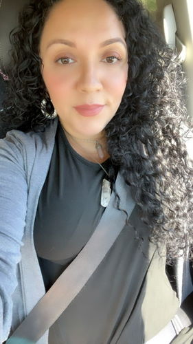 Customer photo review of Curly Ash Blonde