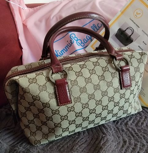 Customer photo review of Vintage GUCCI Boston Doctor GG Canvas Satchel Handbag 113009 032722