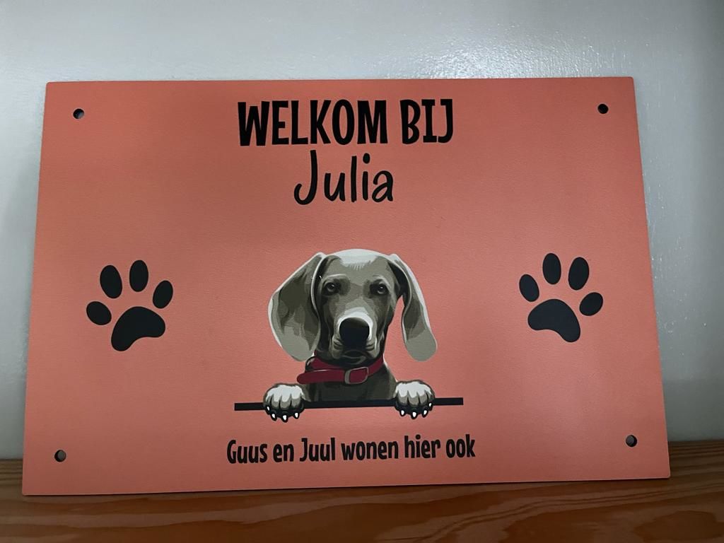 Customer photo review of Spionerende huisdieren- Gepersonaliseerde deurbord