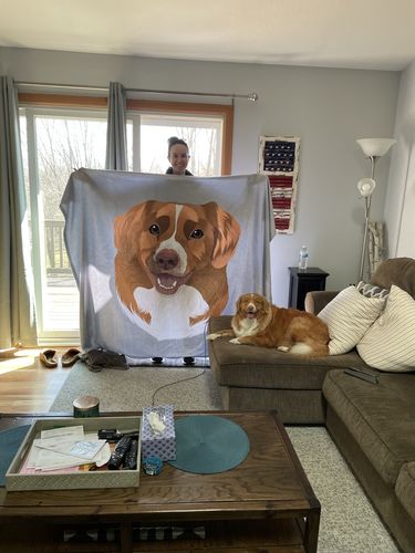 Customer photo review of Custom Pet Print Fleece Blanket