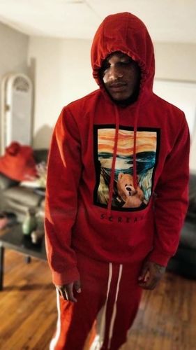 Customer photo review of Zip Pocket Dual Stripe Track Pants (Red-White)