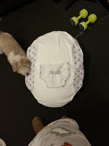 Customer photo review of Personalised Grey Star Baby Bean Bag