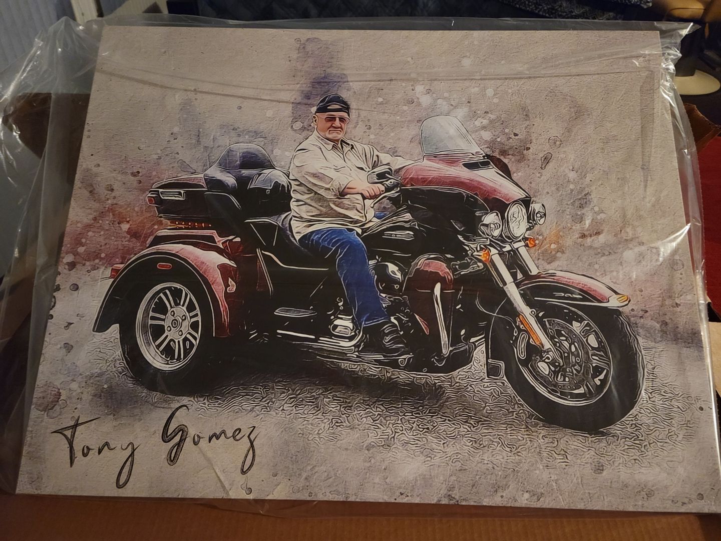 Customer photo review of Personalized Motocycle photo Painting