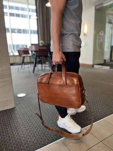 Customer photo review of No.56 | 'Buck Brown' Harness Leather Briefcase