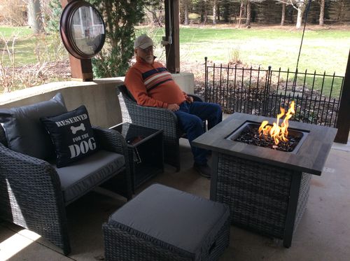Customer photo review of 5 Pcs Patio Wicker Recliner Lounge Chair Set with 2 Ottomans, Grey Cushion & Coffee Table