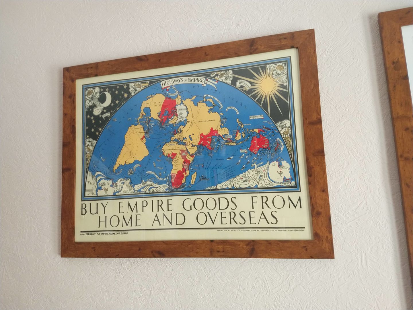 Customer photo review of Highways Of Empire: Old British Empire World Map, 1933, by Max Gill - Colonies, Commonwealth, Shipping Routes