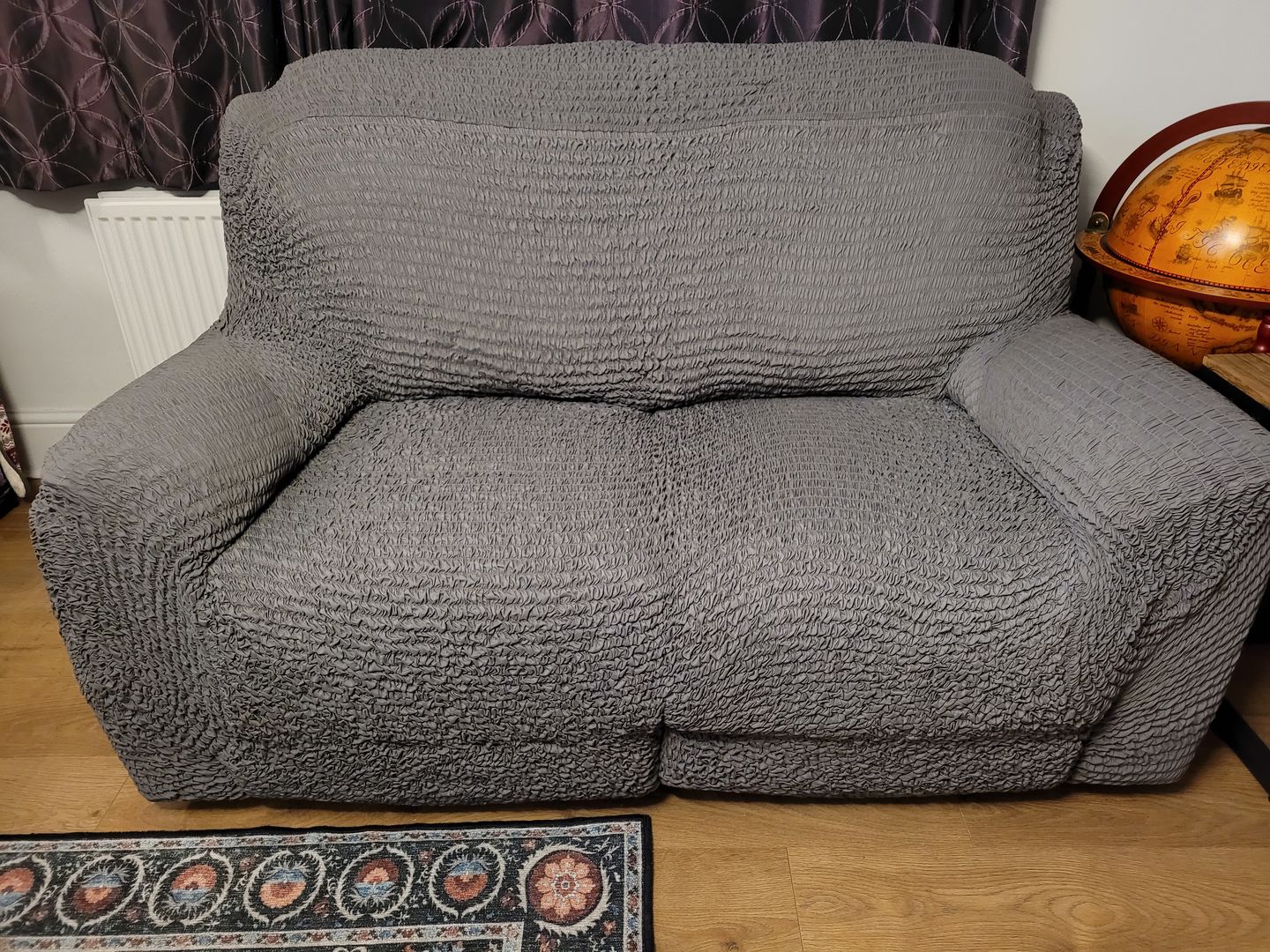 Customer photo review of 2 Seater Recliner Sofa Cover - Charcoal, Microfibra