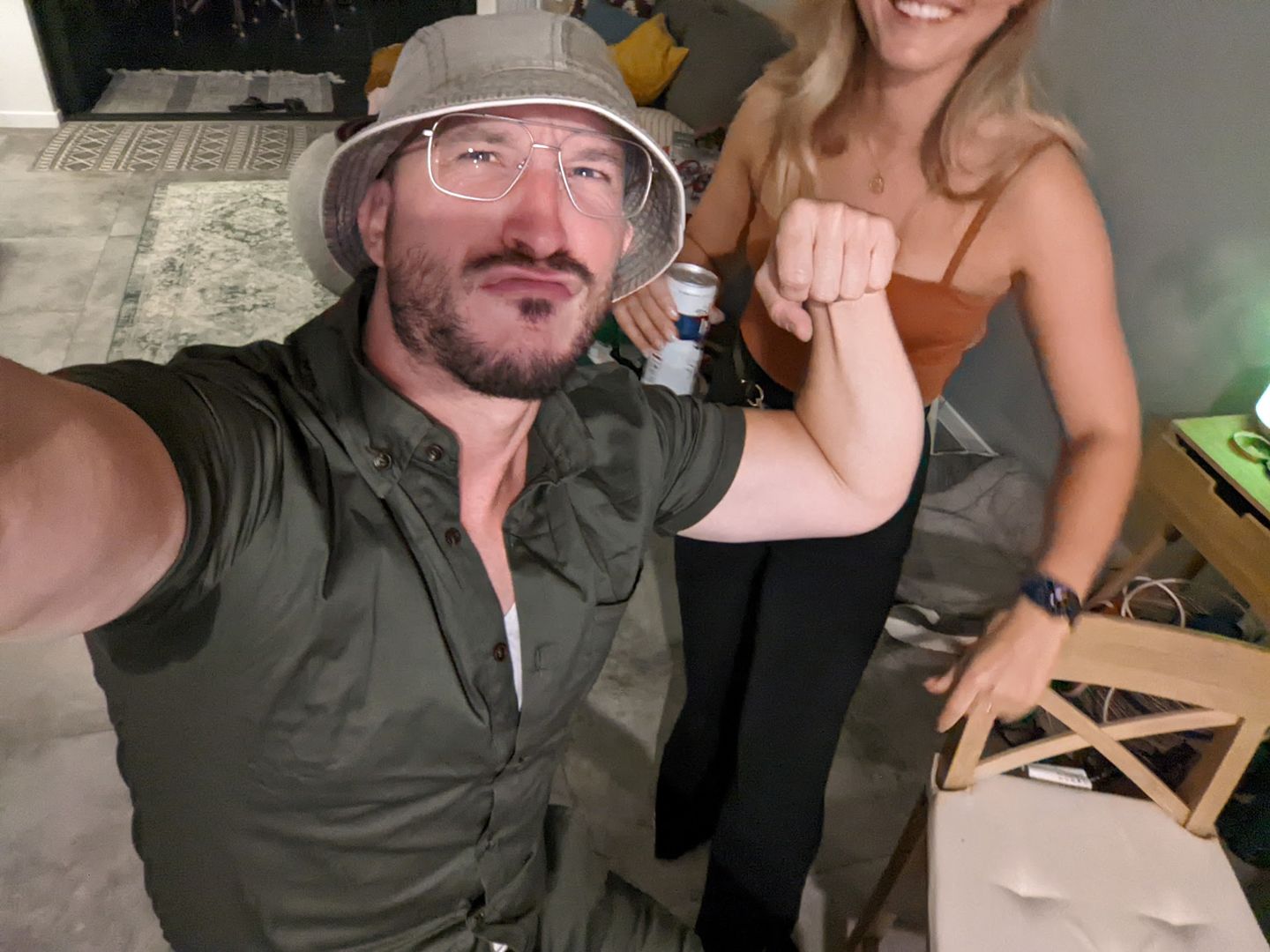 Customer photo review of Olive Mens Romper (PRE ORDER)