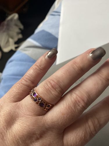 Customer photo review of Amethyst Lattice Band Ring