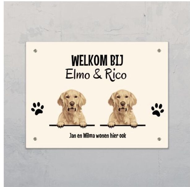 Customer photo review of Spionerende huisdieren- Gepersonaliseerde deurbord