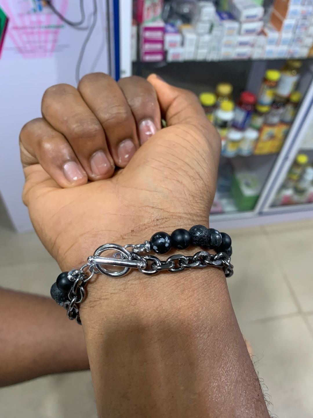 Customer photo review of Jaspis Perlenarmband | Boho | Elegant | Herren