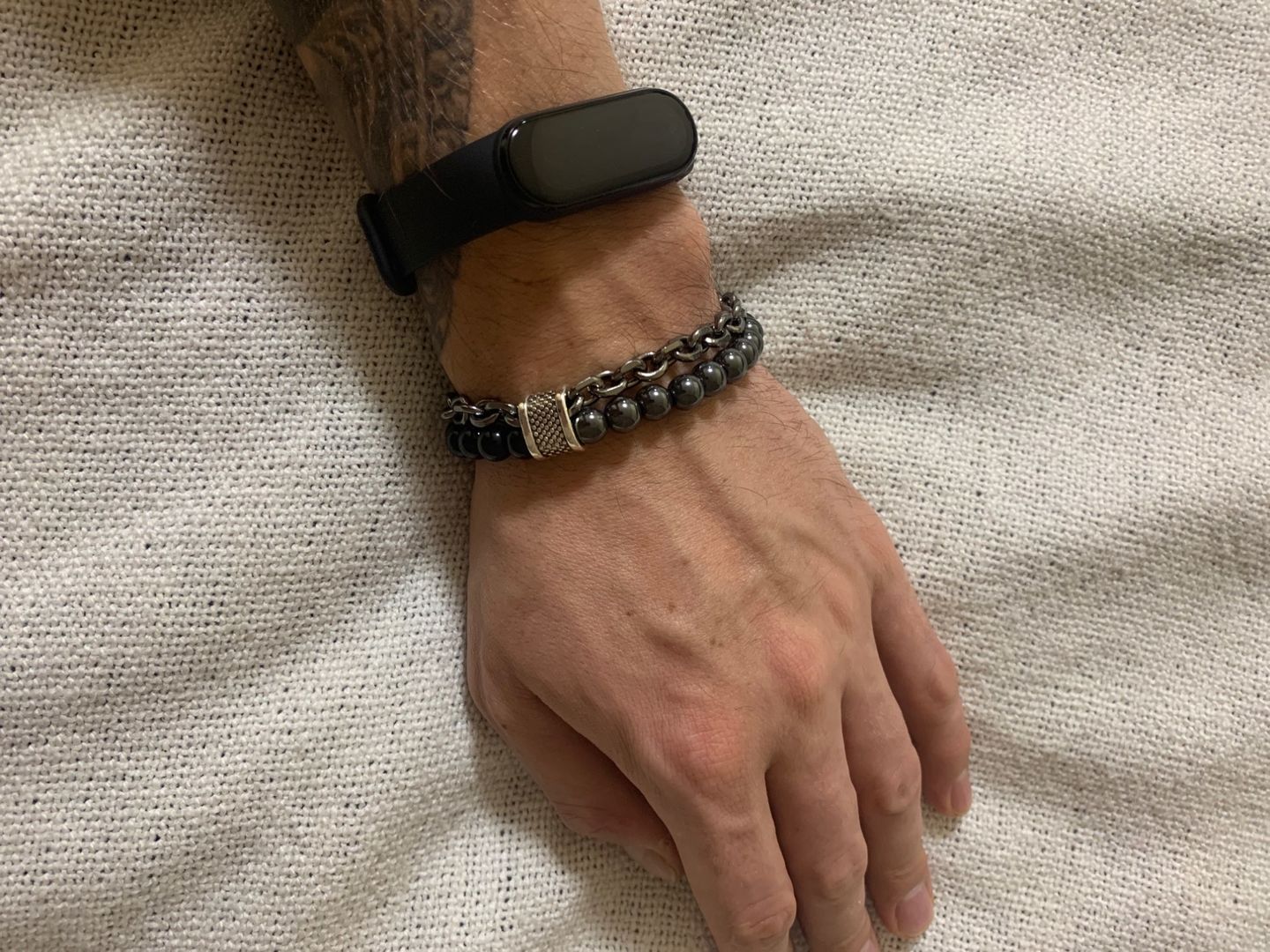 Customer photo review of Jaspis Perlenarmband | Boho | Elegant | Herren