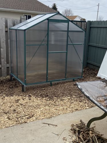 Customer photo review of Erommy 4'x6'x6.6' Garden Walk-in Greenhouse with Sliding Door & Roof Vent