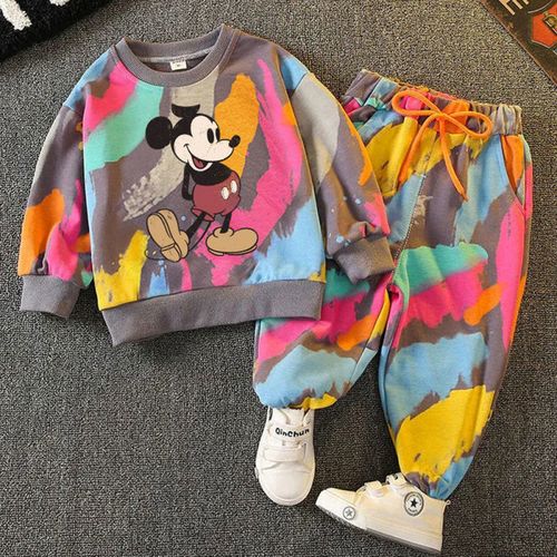 Customer photo review of Toddler Unisex Sets Spring And Autumn Fashion Casual Comfortable Set Mickey Mouse Print Long Sleeve And Pants Two-piece Set Wholesale Kids Clothing USA