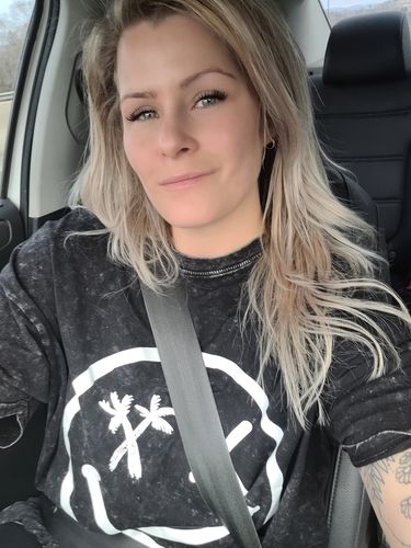 Customer photo review of Salty Savage™ Unisex OG Spliced Smile Oversized Tall Crew Tee | Vintage Wash Black