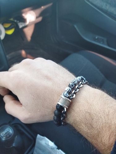 Customer photo review of Jaspis Perlenarmband | Boho | Elegant | Herren