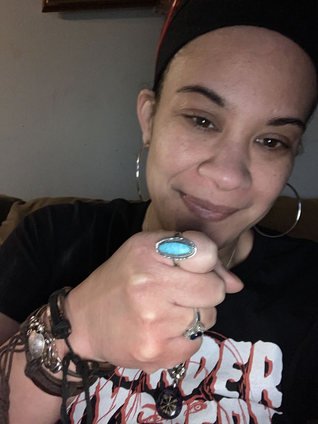 Customer photo review of Southwestern Style Real Turquoise Ring Sterling Silver