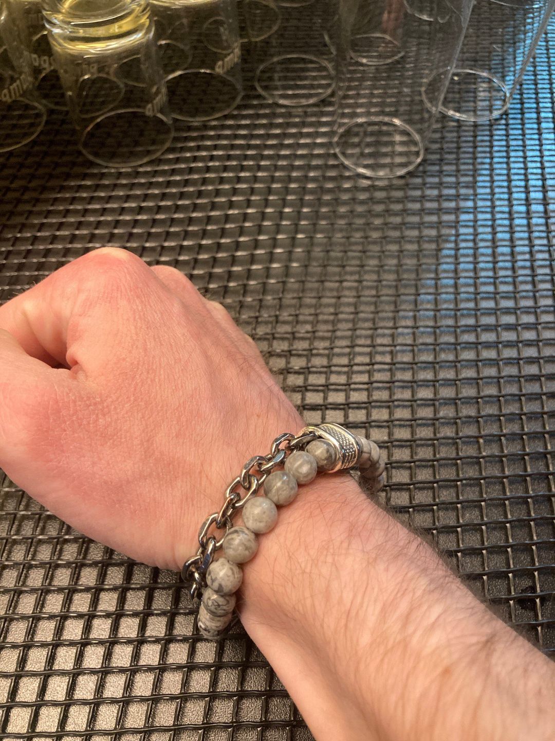Customer photo review of Jaspis Perlenarmband | Boho | Elegant | Herren