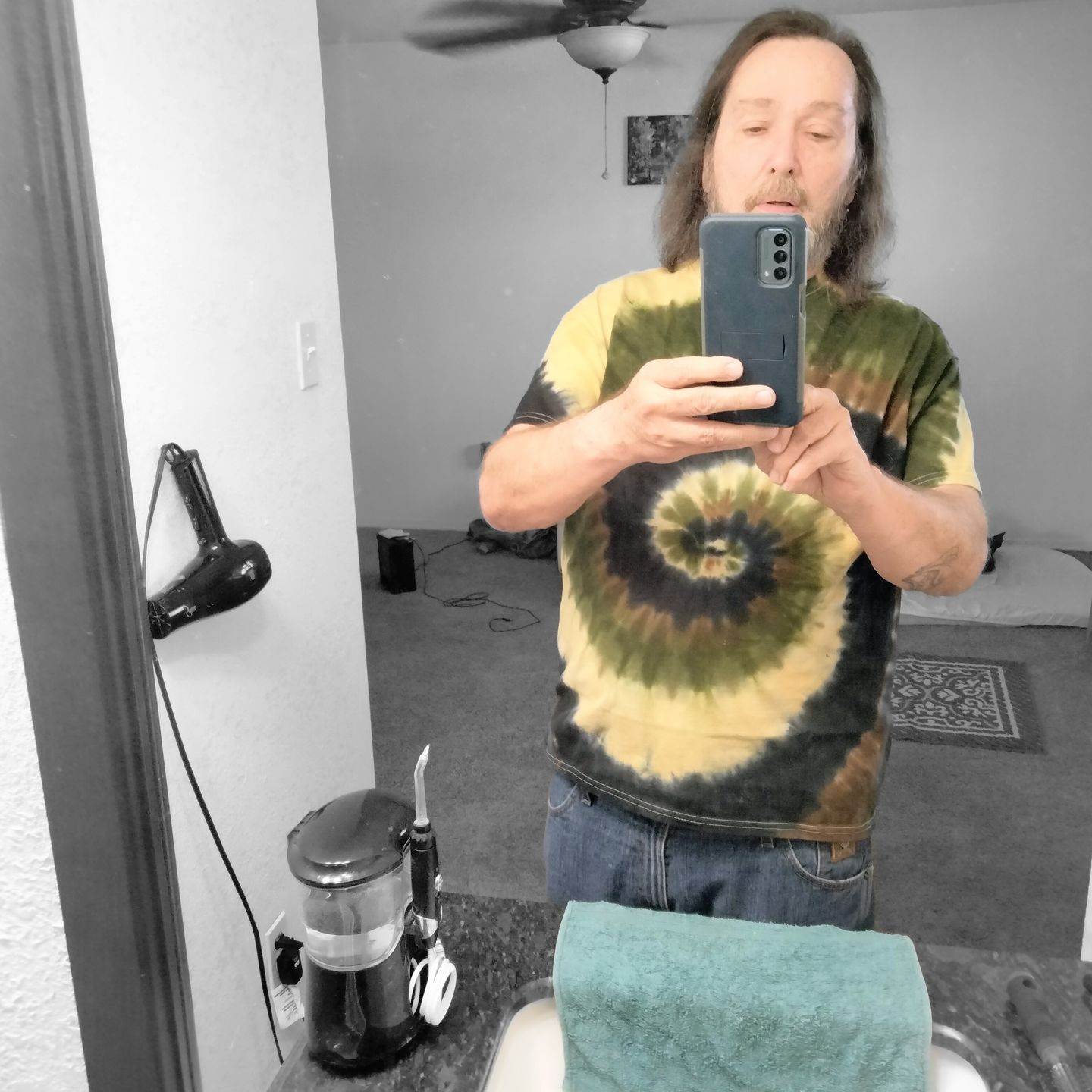 Customer photo review of Camo Swirl Tie Dye T Shirt