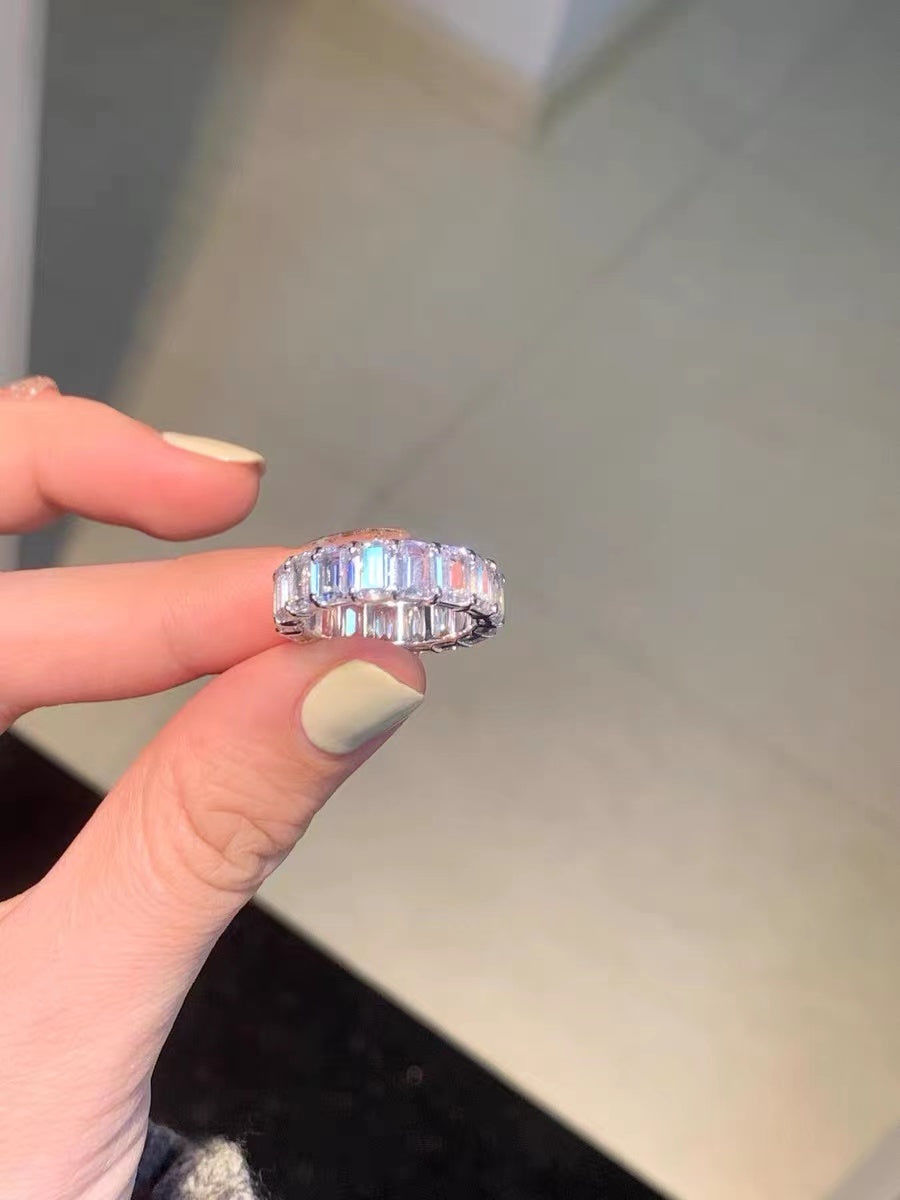 Customer photo review of S925 8.5Ct Eternity Oval Cut Wedding Band For Women In Sterling Silver