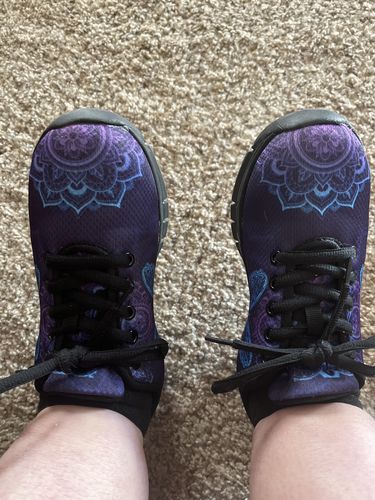 Customer photo review of Purple Butterfly Handcrafted Sneakers