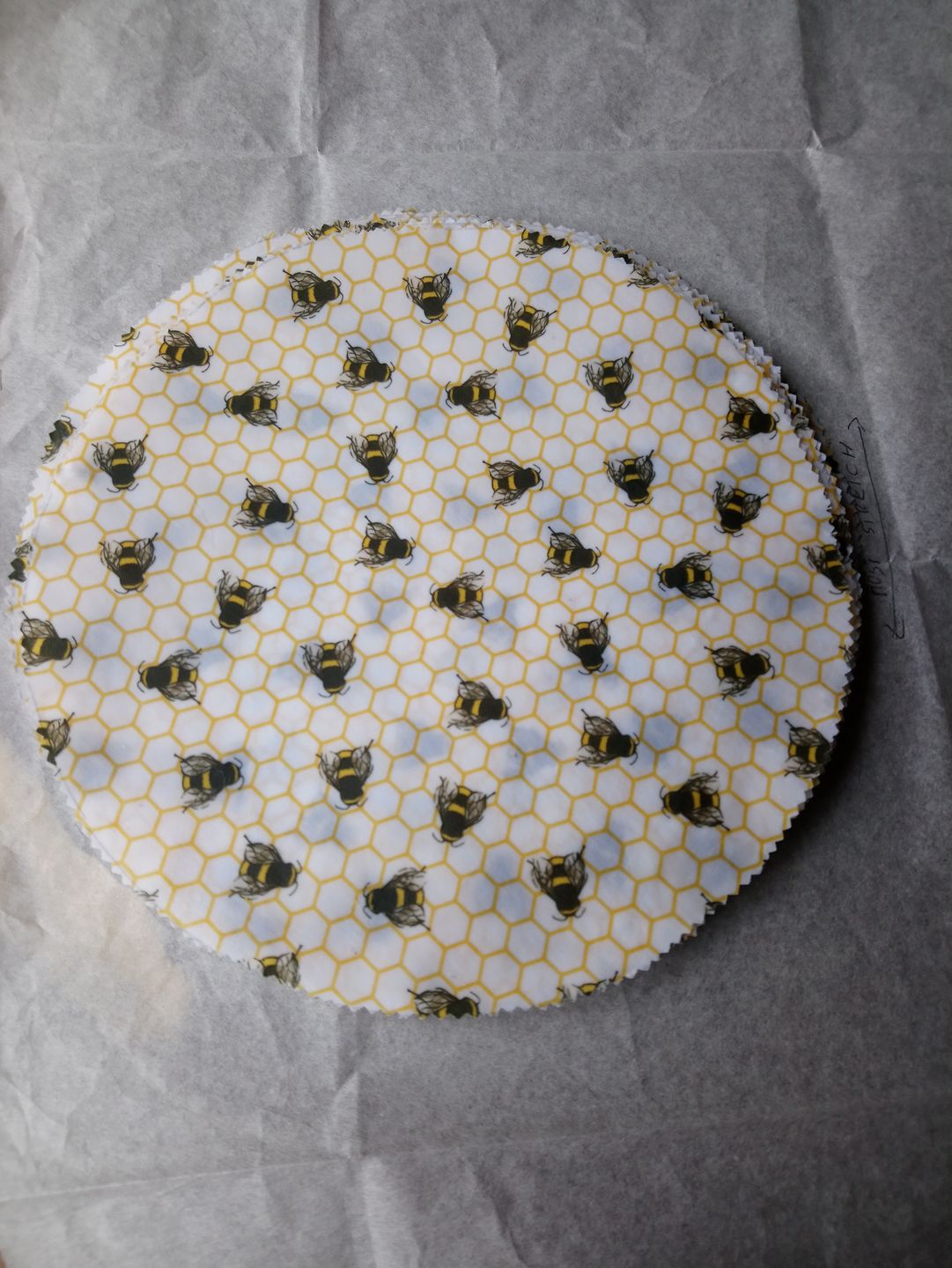 Customer photo review of Bees on Honeycomb Rose & Hubble Cotton Poplin Fabric