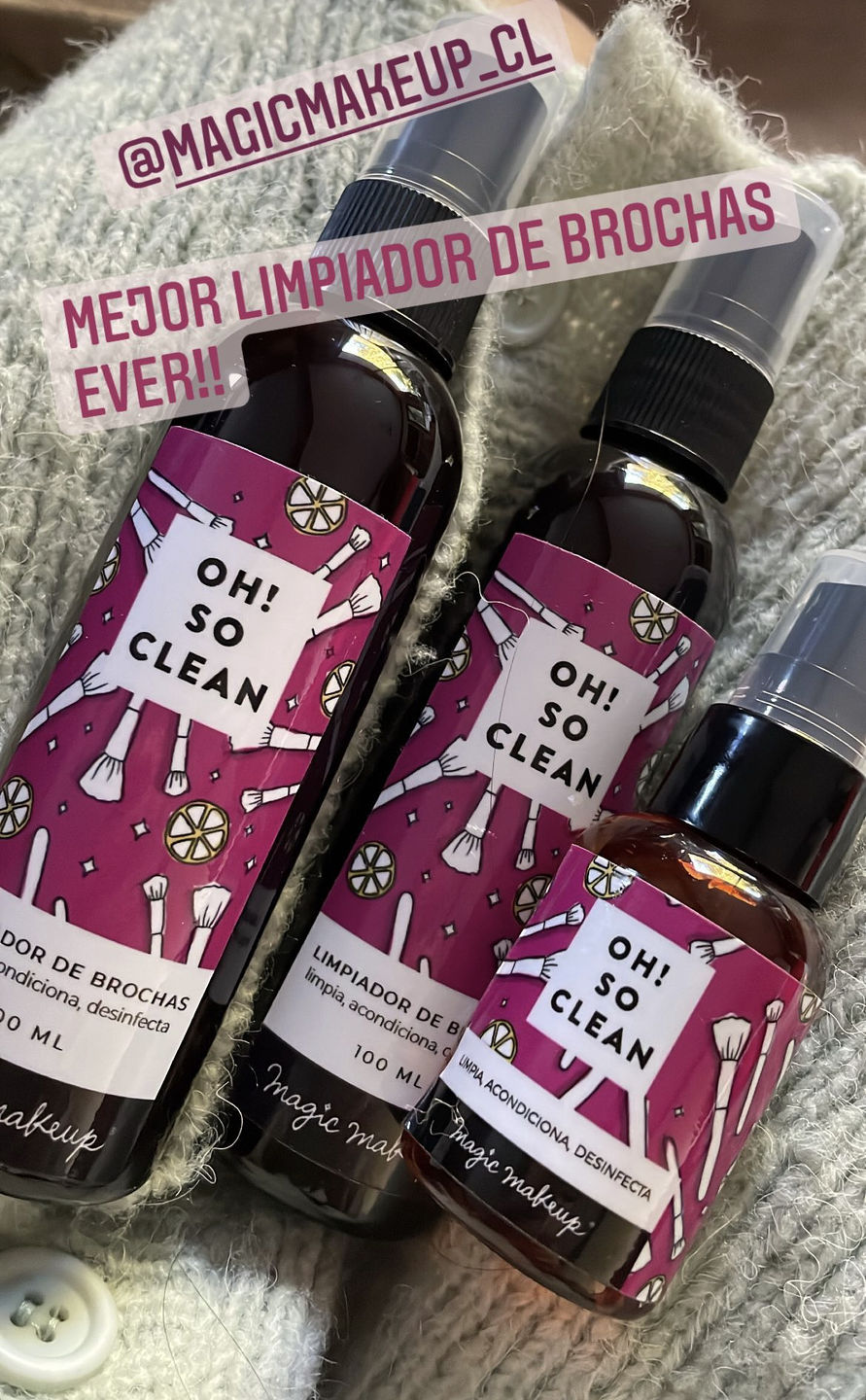 Customer photo review of Pack Pyme Lover  (2 limpiadores 100ml + travel size REGALO)