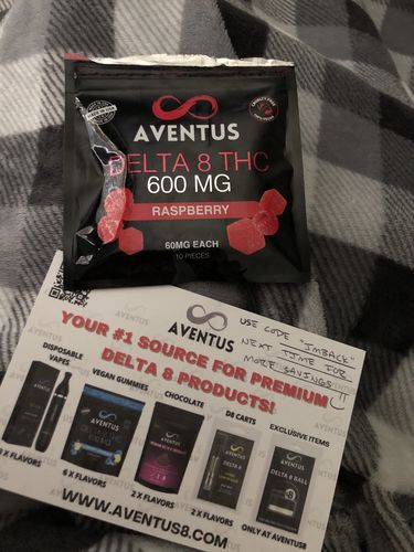 Customer photo review of DELTA 8 THC INFUSED GUMMIES RASBERRY