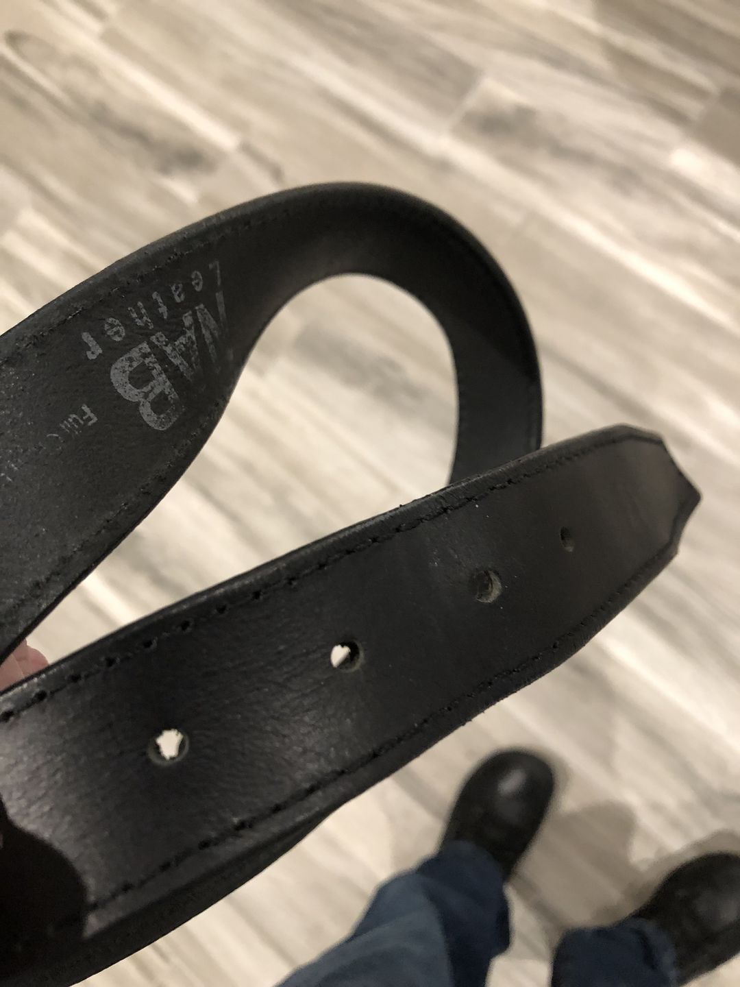 Customer photo review of The Milestone Belt - Black Formal 100% Real Leather Belt
