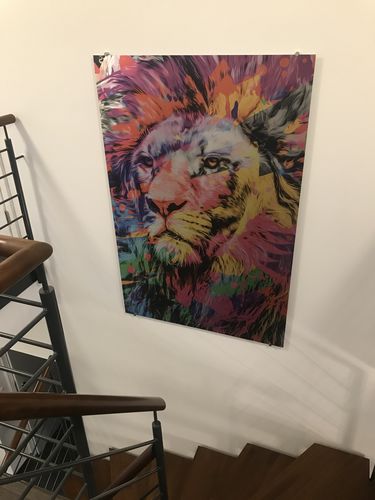 Customer photo review of Bild Edelstahloptik | Pop Art L&ouml;we | Hochformat