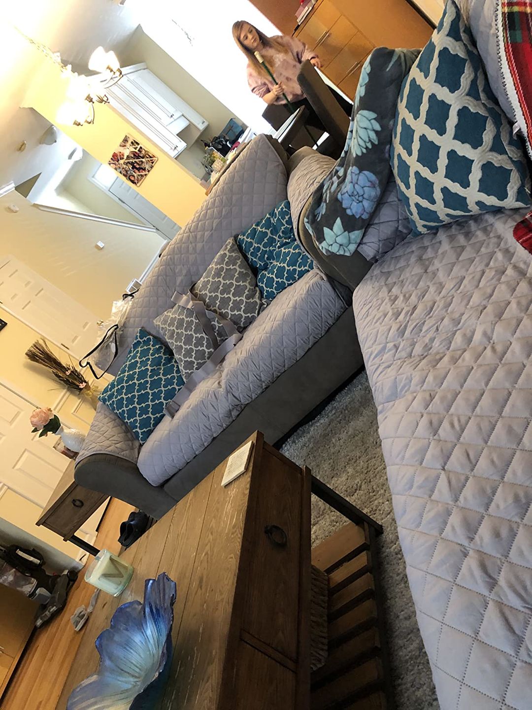 Customer photo review of (🎁Mother's Day Offer-55% OFF) Non-slip Waterproof Sofa Slipcover