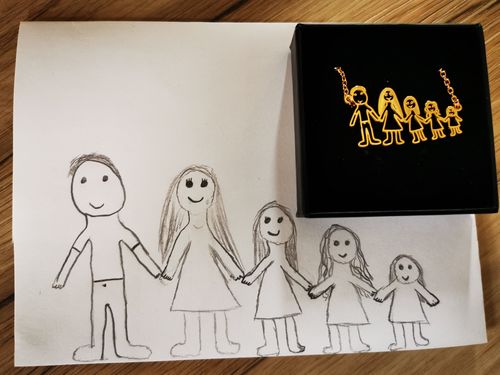 Customer photo review of LOANYA persönliche Kinderzeichnung als Halskette oder Anhänger