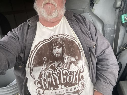 Customer photo review of Waylon Jennings Vintage 70's Style Shirt