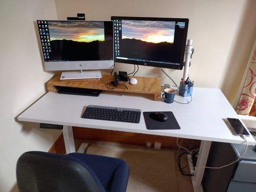 Customer photo review of Evo Electric Standing Height Adjustable  Desk(Free Shipping Nationwide)