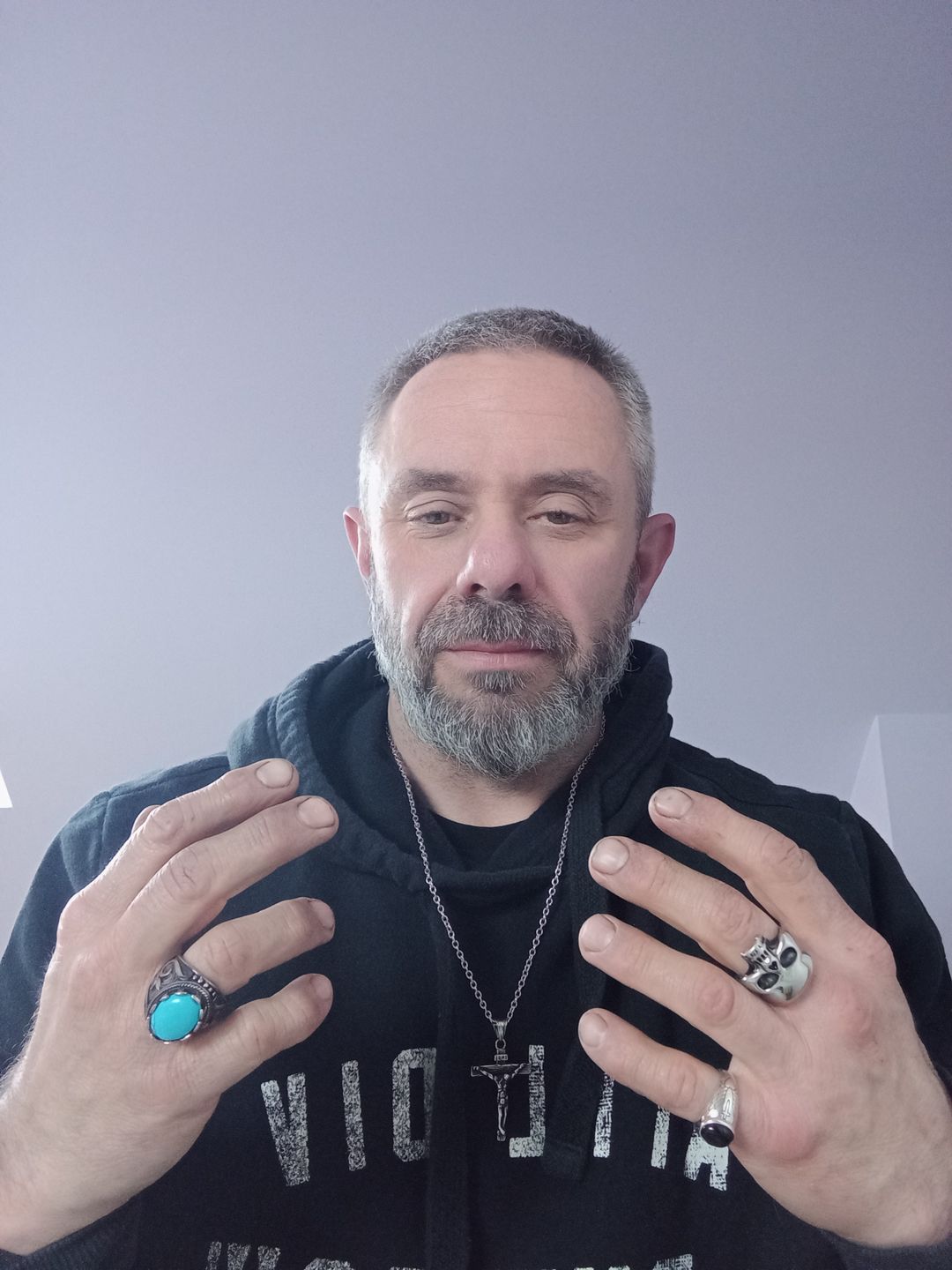 Customer photo review of Jesus Piece. Necklace