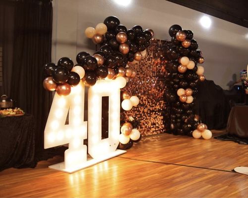 Customer photo review of Rosegold Shimmer Wall Panels – Easy Setup Wedding/Event/Theme Party Decorations