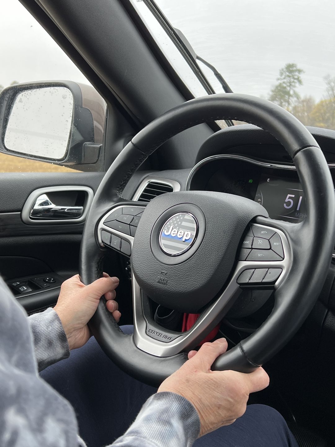 Customer photo review of First Responder Flag Steering Wheel Decal for Jeep