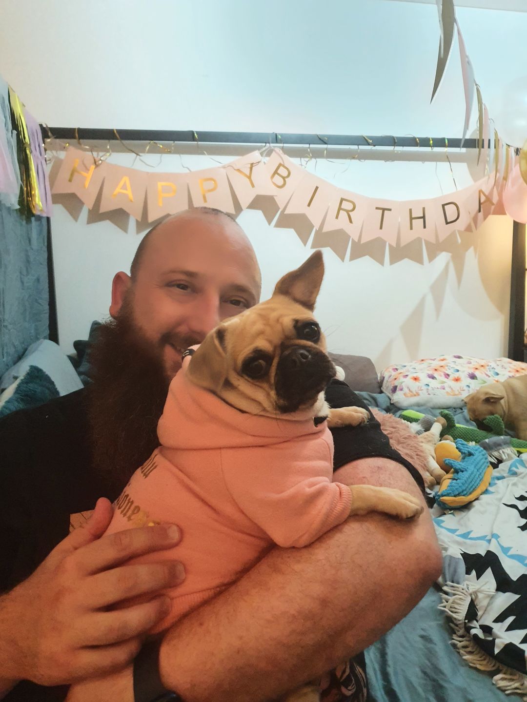 Customer photo review of Gangsta Yapper Dog Hoodie - Personalised