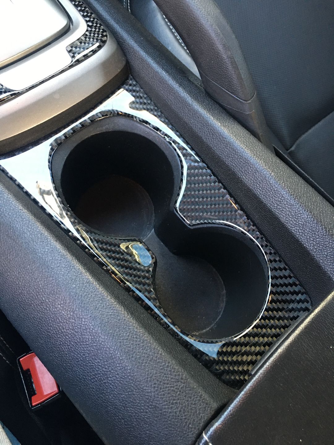 Customer photo review of Carbon Fiber Cup Holder Panel Overlay for Chevrolet Camaro 2010-2015