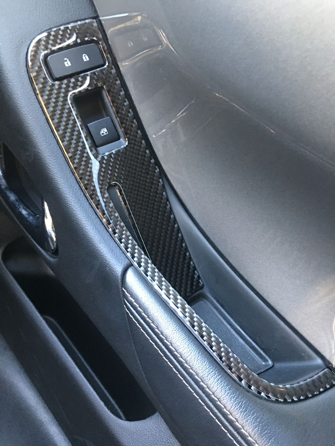 Customer photo review of [Set] Carbon Fiber Door Window Switch Panel Overlay for Chevrolet Camaro 2010-2015