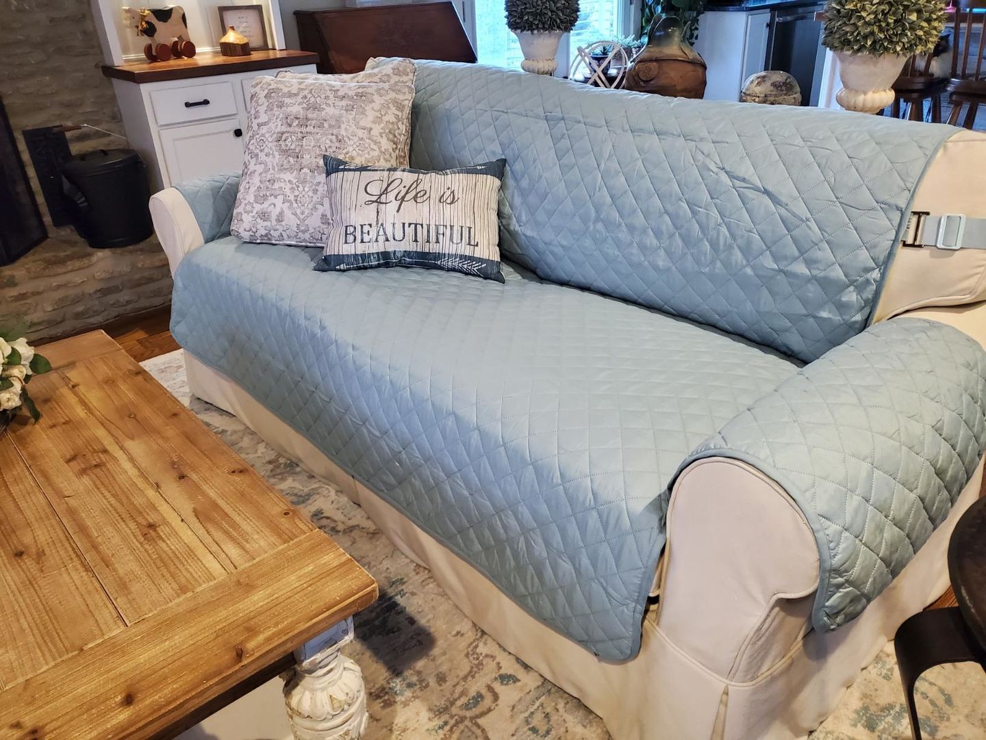 Customer photo review of (🎁Mother's Day Offer-55% OFF) Non-slip Waterproof Sofa Slipcover