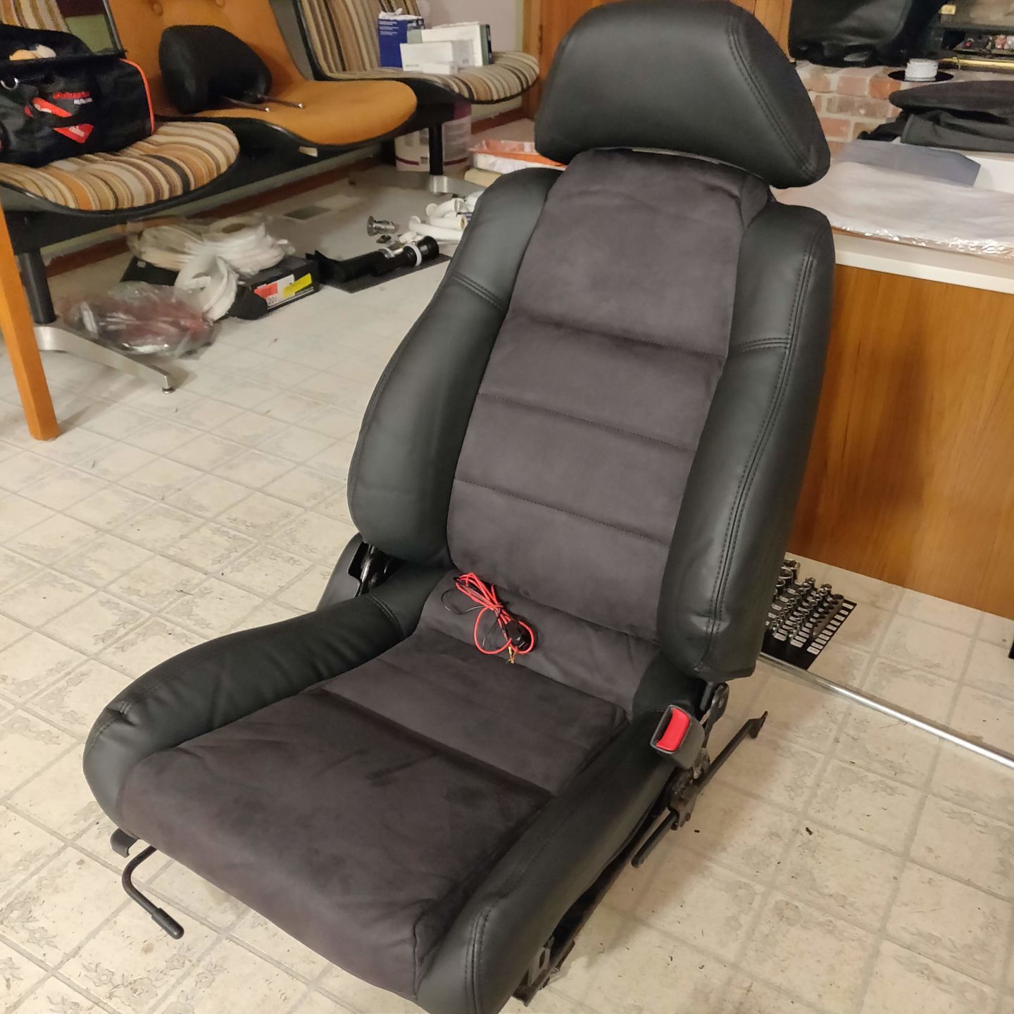 Customer photo review of MR2Heaven OEM Plus Seat Covers (Black, TAN, Black W/ Red Stitching, Black/Red Hybrid, BLUE, Black Alcantara/Leather with Black Stitching, Black Alcantara/Leather with Red Stitching)