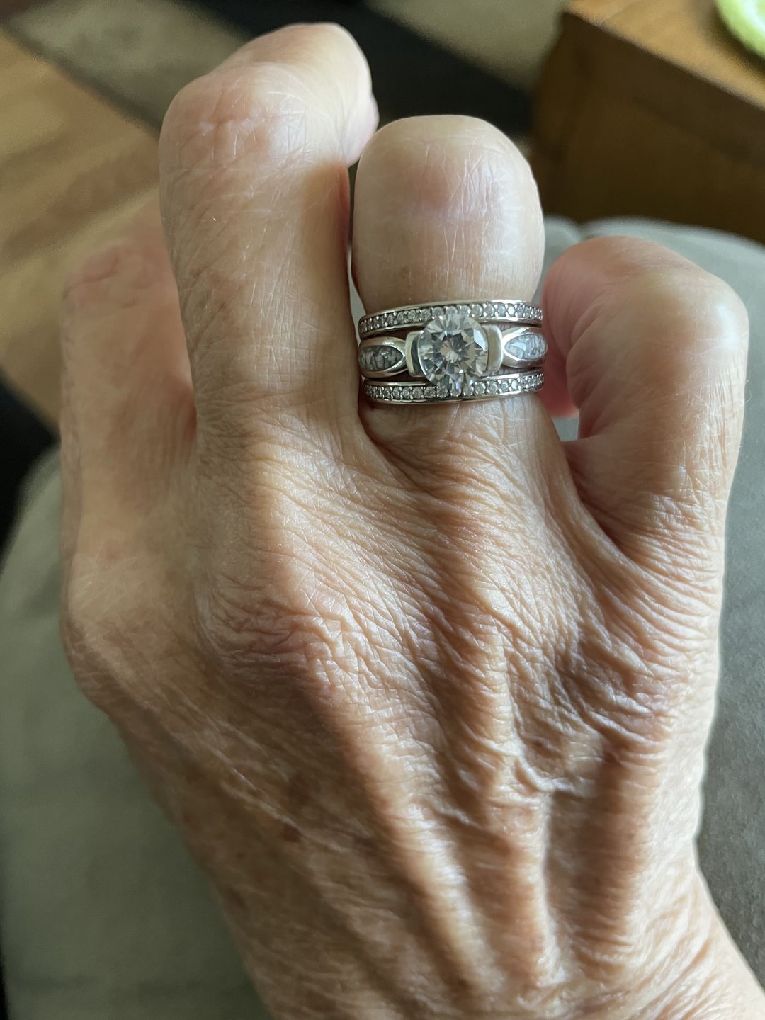 Customer photo review of Silver Ring with Gem and Cremation Ash
