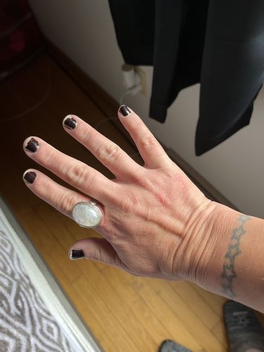 Customer photo review of Sterling Silver Rainbow Moonstone Ring