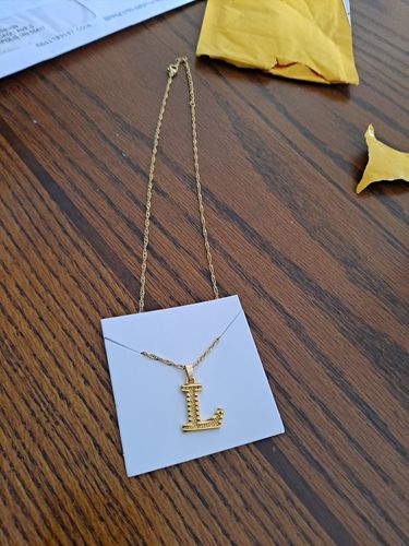 Customer photo review of 18K Gold initial Necklace | Anklet