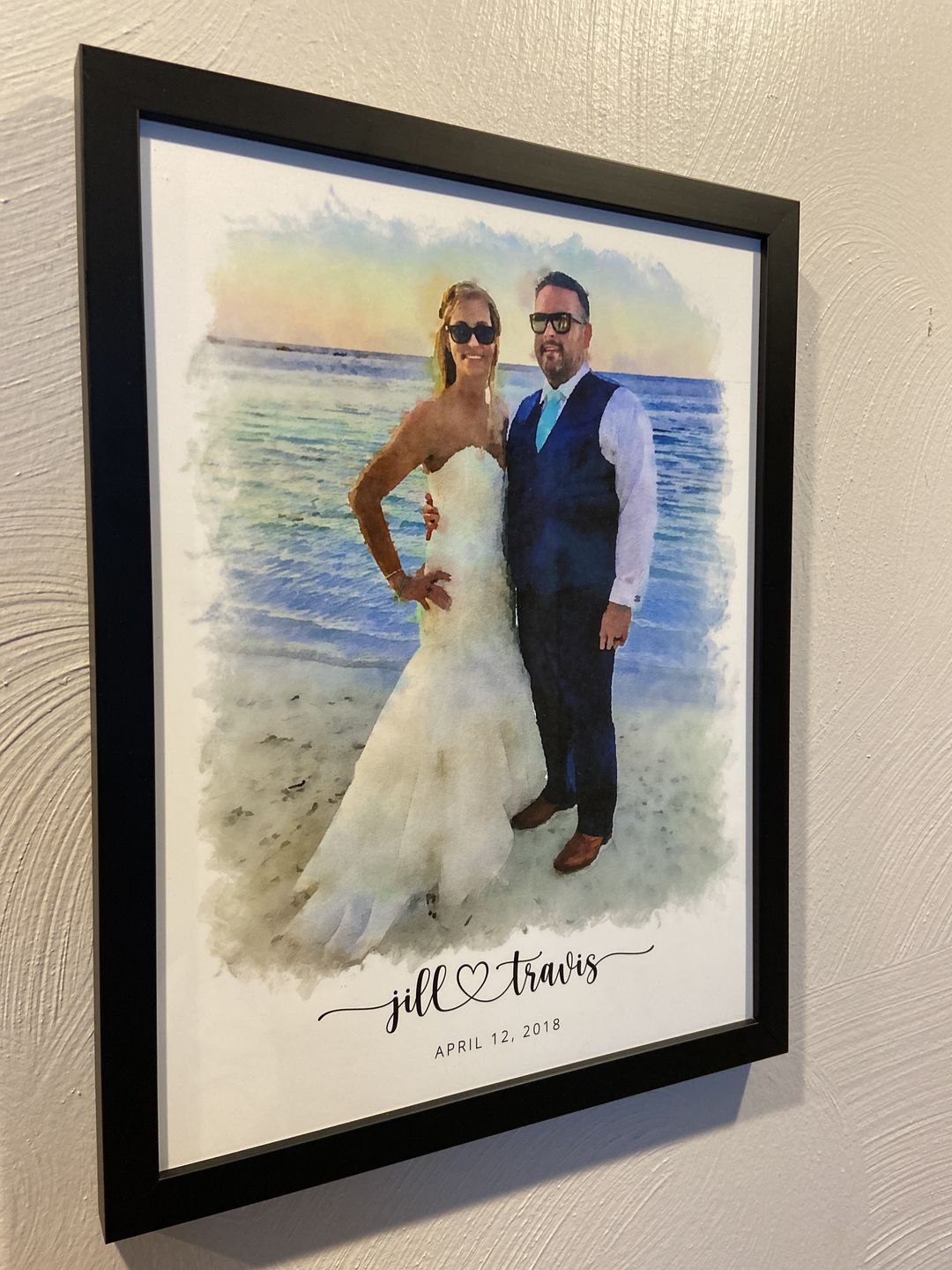 Customer photo review of Custom Newly Married Anniversary Wedding Couple Portrait