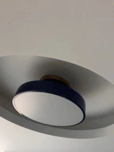 Customer photo review of Blue LED Acrylic Drum Semi Flush Mount Ceiling Light