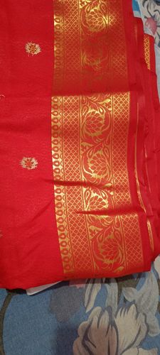 Customer photo review of New Years Edit: Bridal Red And Gold Woven Kanjivaram Saree