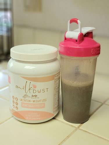 Customer photo review of Milk Dust: Protein Powder For Milk Supply, Fudge Brownie Flavor